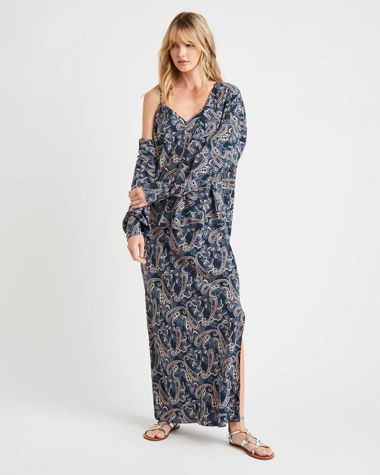 Alessandra Paisley Silk Dress