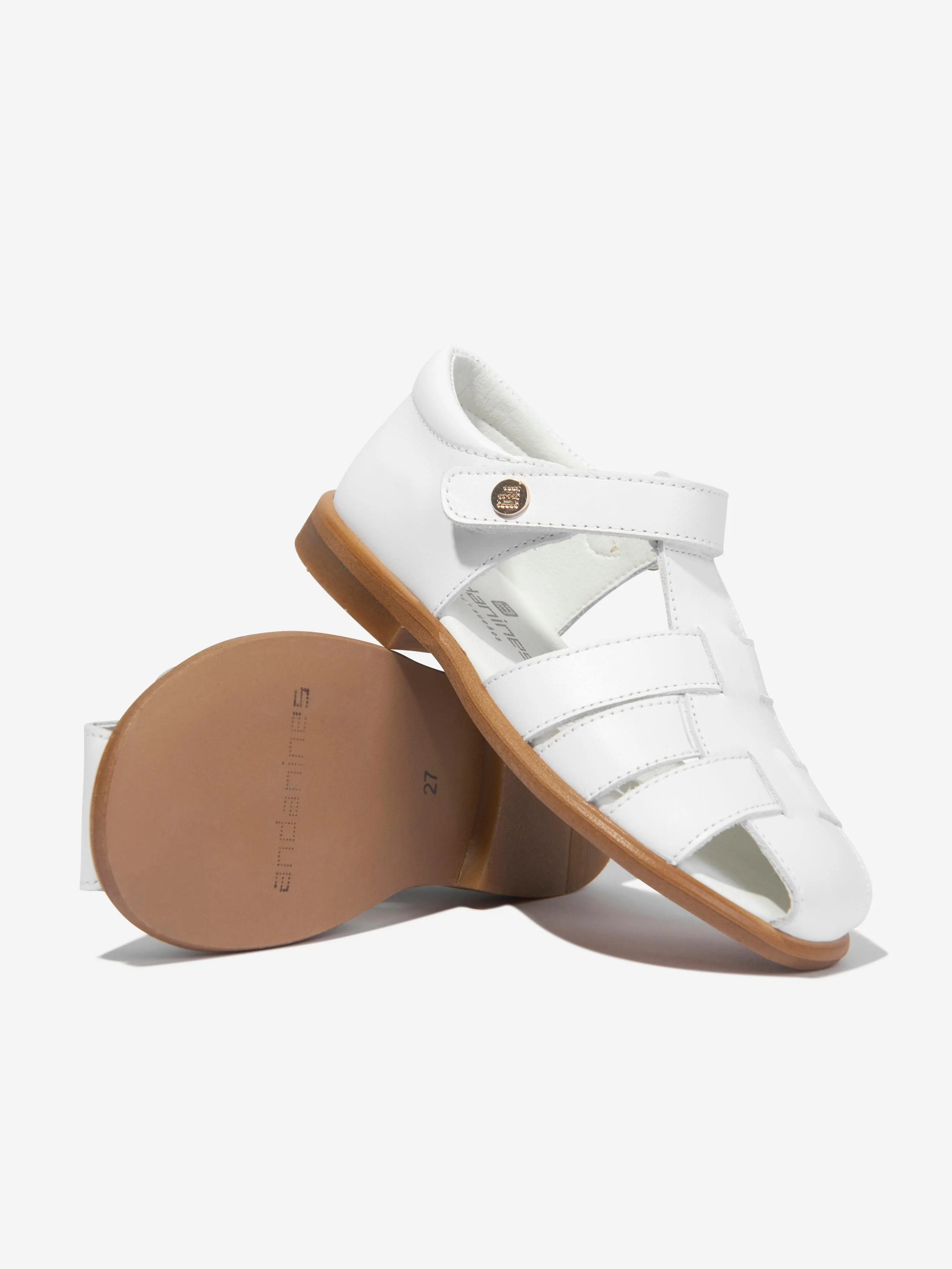 Andanines Boys Leather Sandals in White