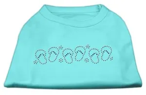 Beach Sandals Rhinestone Shirt Aqua XS (8)