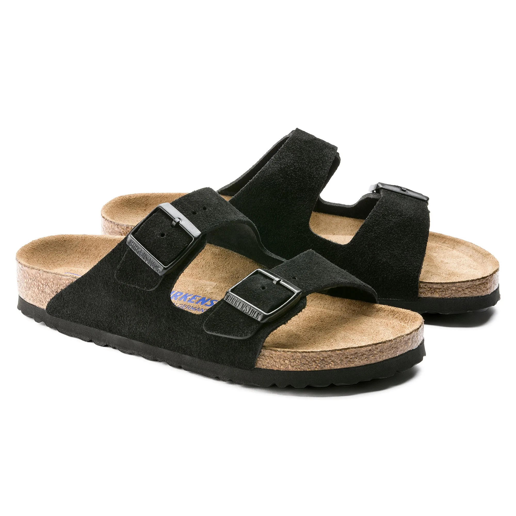 Birkenstock Arizona Soft Footbed Suede Leather Color: Black