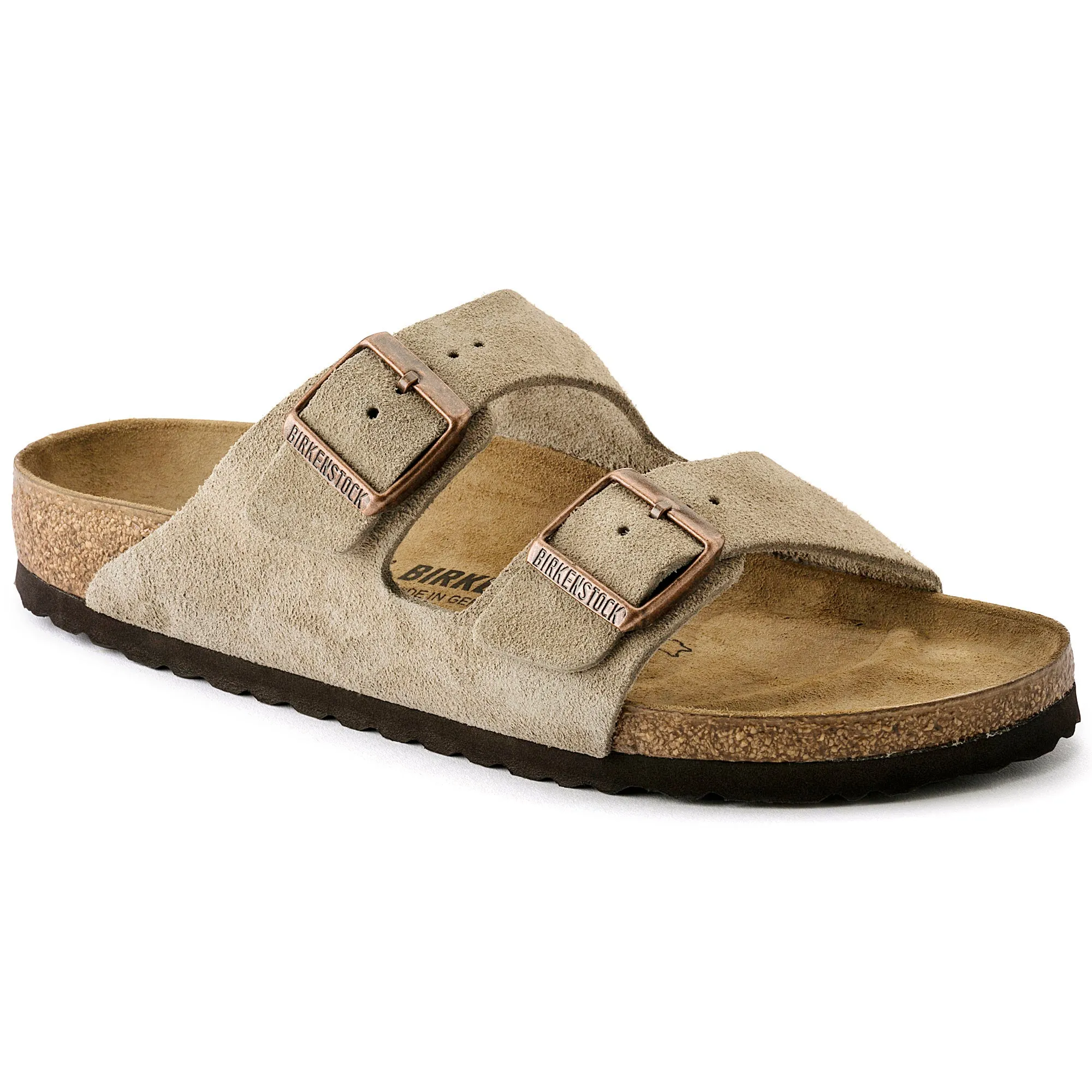 Birkenstock Arizona Suede Leather Color: Taupe (MEDIUM/NARROW WIDTH)