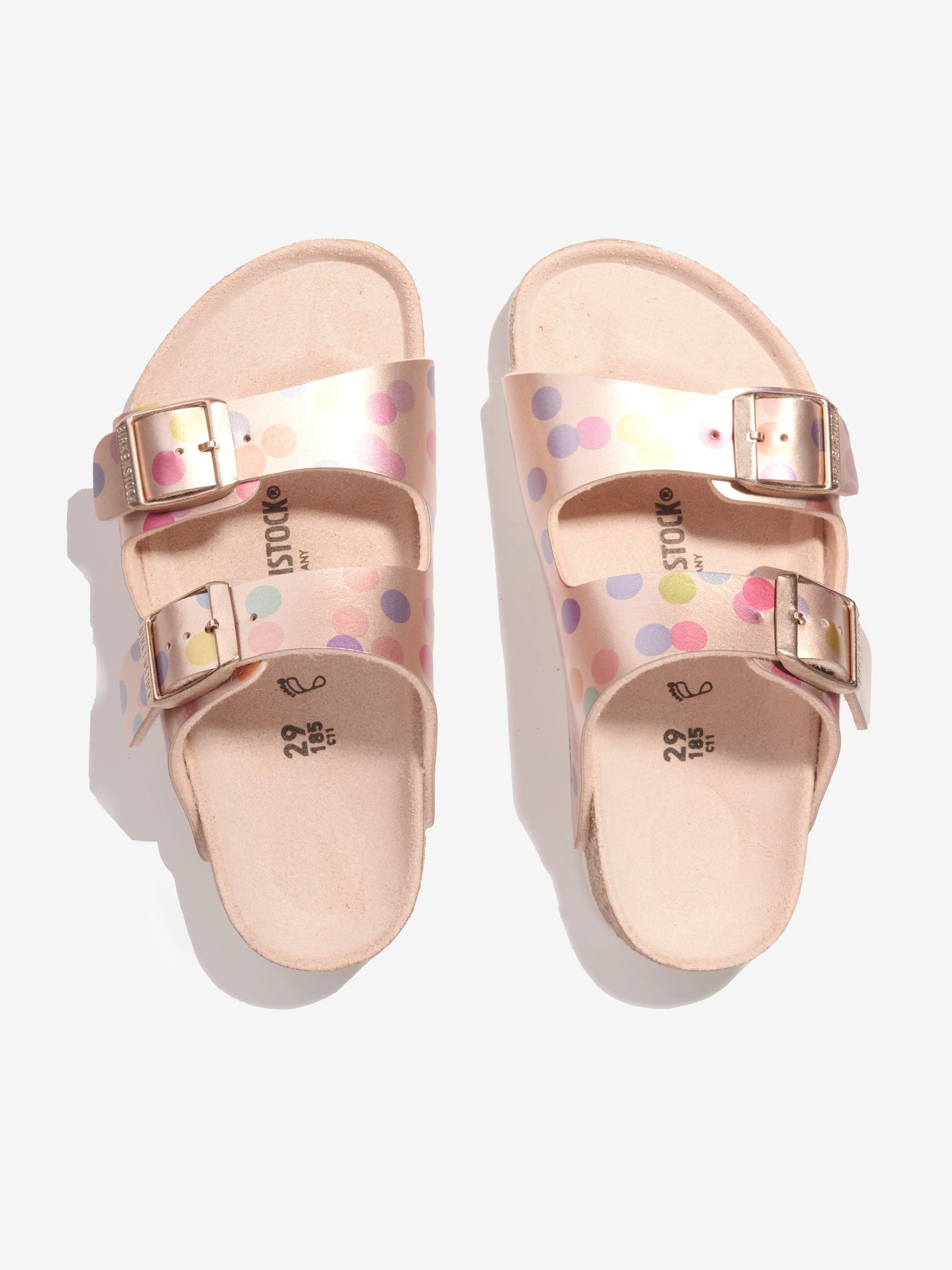 BIRKENSTOCK Girls Arizona Metallic Dots Sandals in Copper