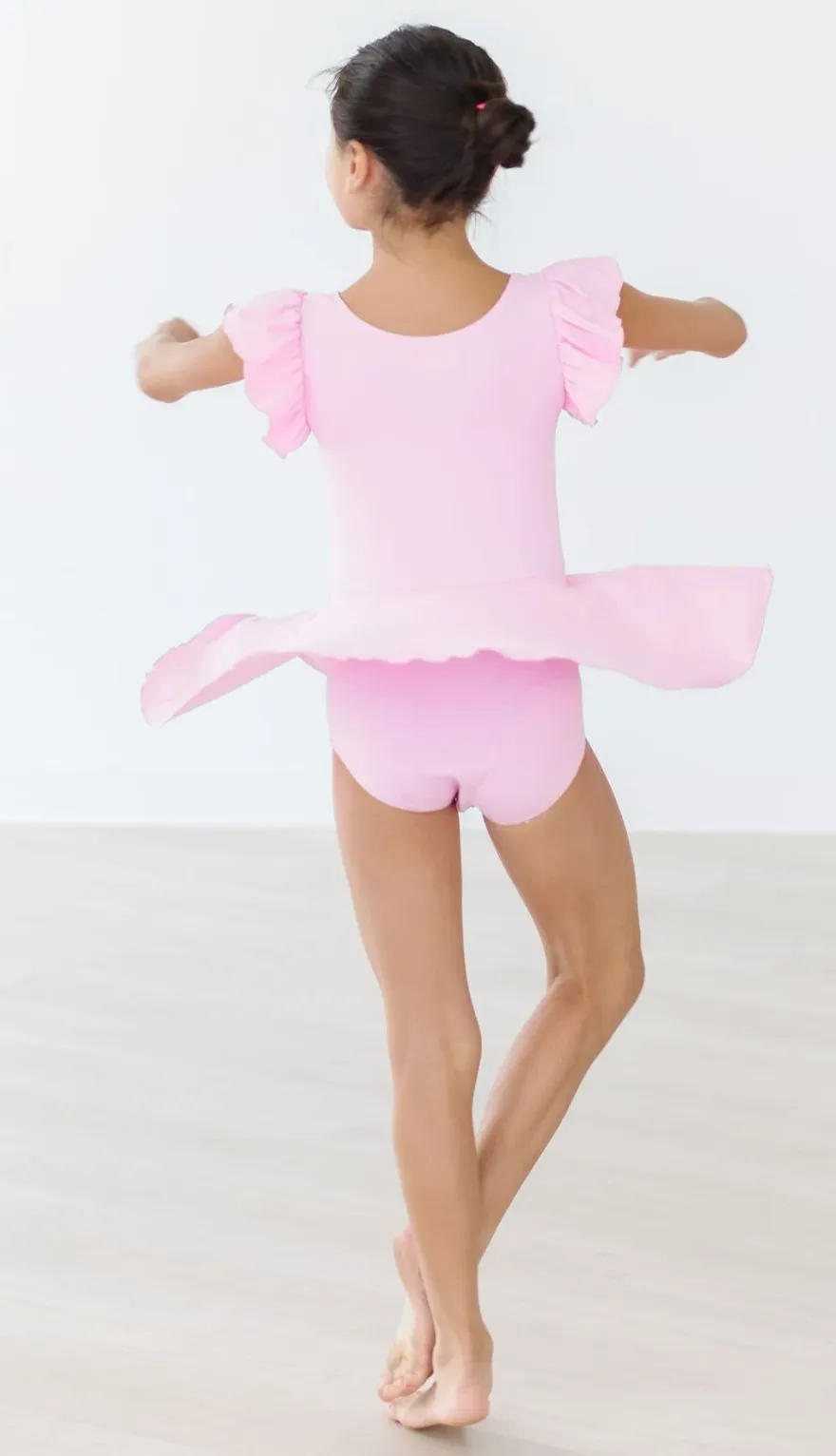 BUBBLEGUM PINK S/S TWIRL LEOTARD