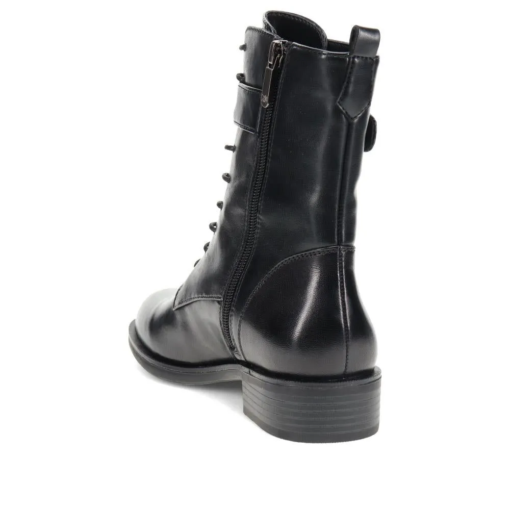 Buckle-Detailed Lace-Up Ankle Boots - SINO40504 / 326 461