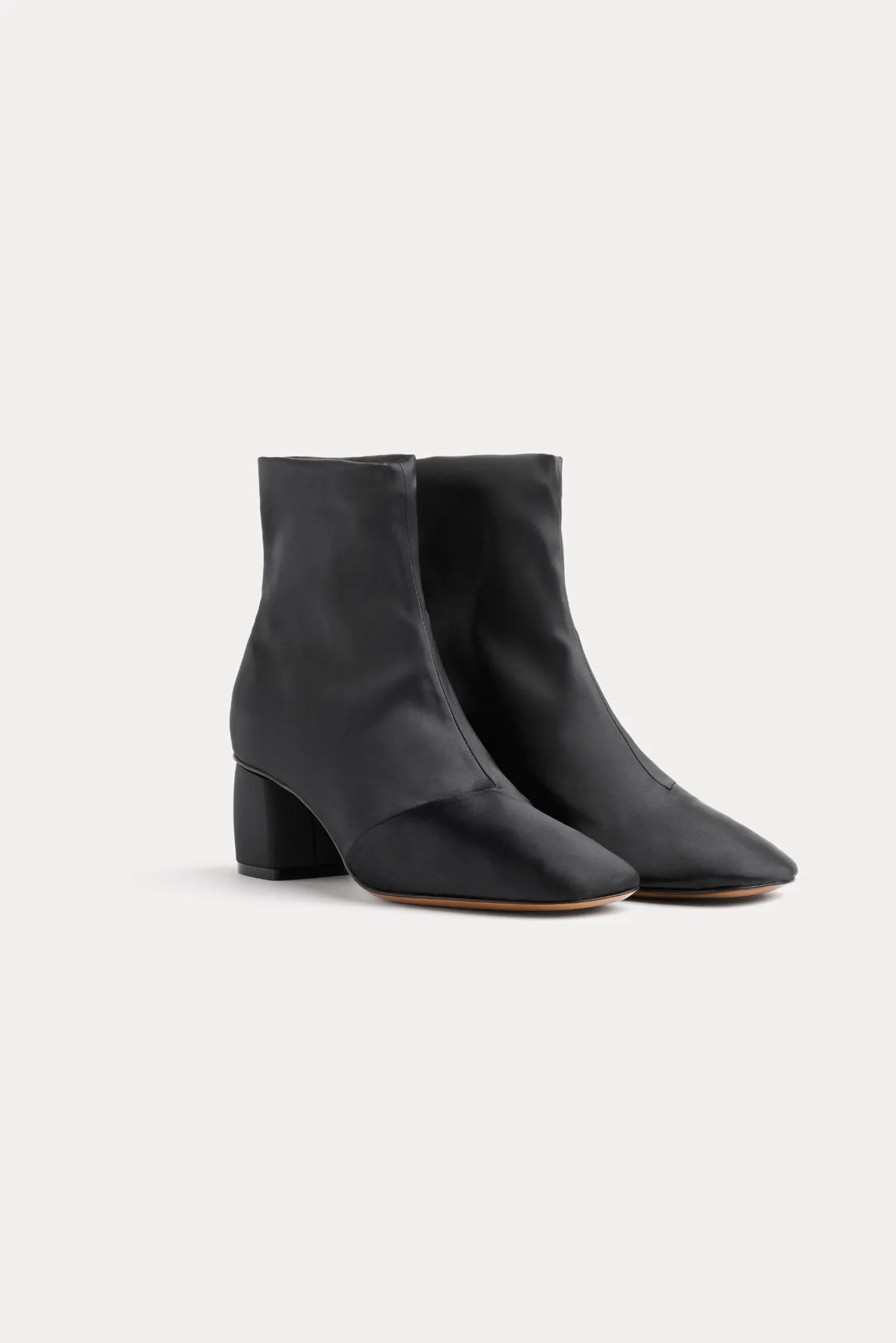 Chic Satin Leather Anckle Boots