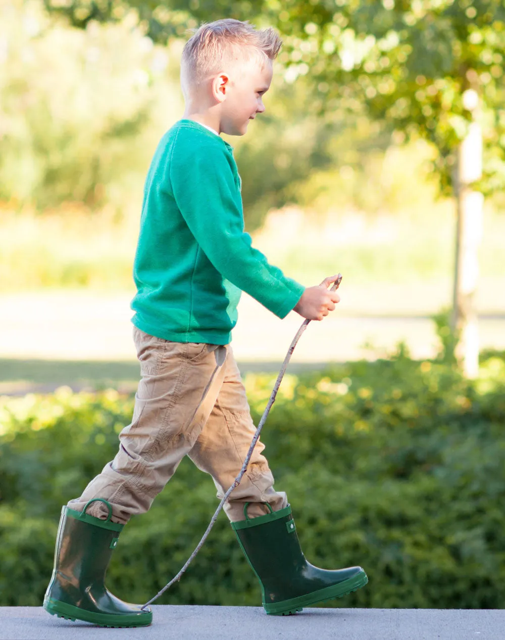 CHILDREN’S RUBBER RAIN BOOTS NATURE GREEN