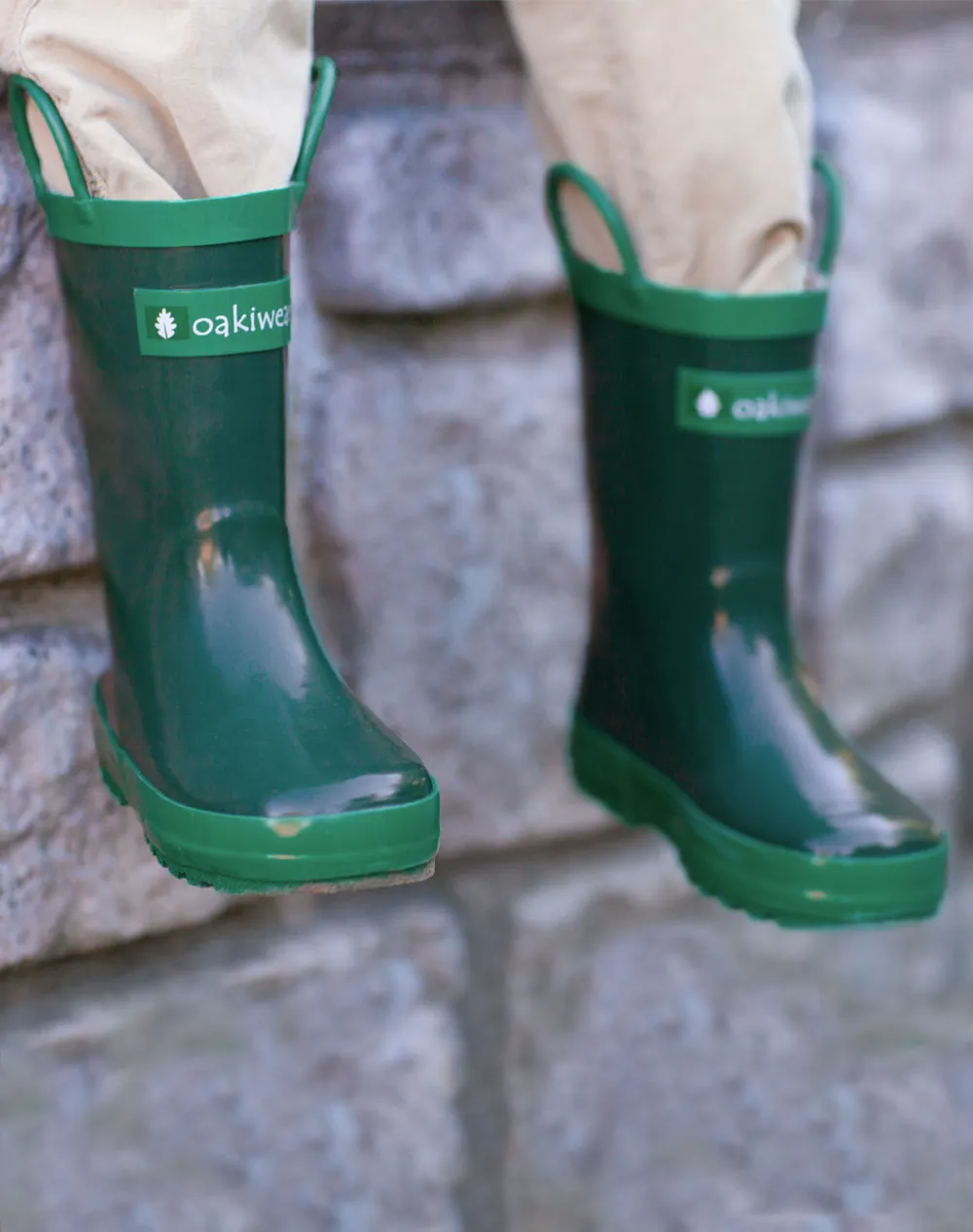 CHILDREN’S RUBBER RAIN BOOTS NATURE GREEN