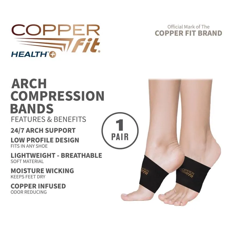 Copper Fit Health  Black Basic Foot Compression Sleeve 1 box 2 ct