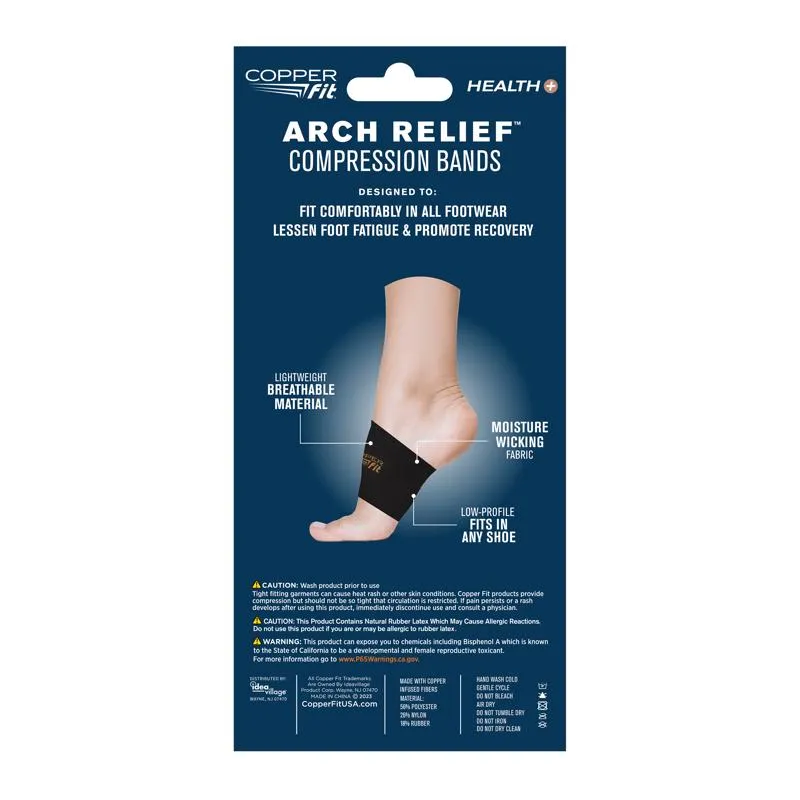 Copper Fit Health  Black Basic Foot Compression Sleeve 1 box 2 ct