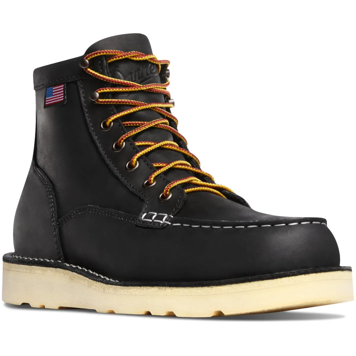 Danner Bull Run Moc Toe Black 6" Steel Toe #15569