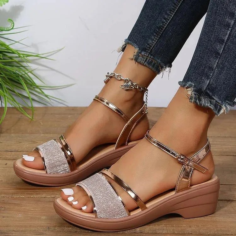 Eloise - Strappy Wedge Sandals for Elegant Comfort