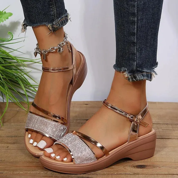 Eloise - Strappy Wedge Sandals for Elegant Comfort