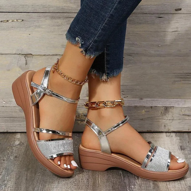 Eloise - Strappy Wedge Sandals for Elegant Comfort