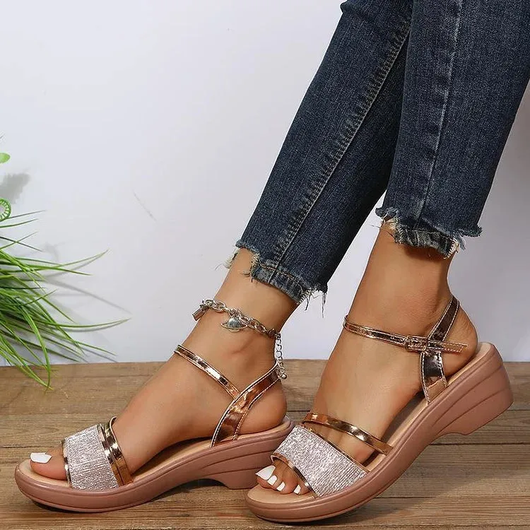 Eloise - Strappy Wedge Sandals for Elegant Comfort