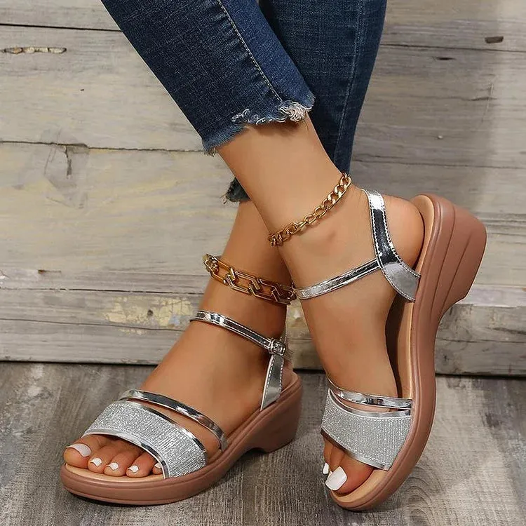 Eloise - Strappy Wedge Sandals for Elegant Comfort