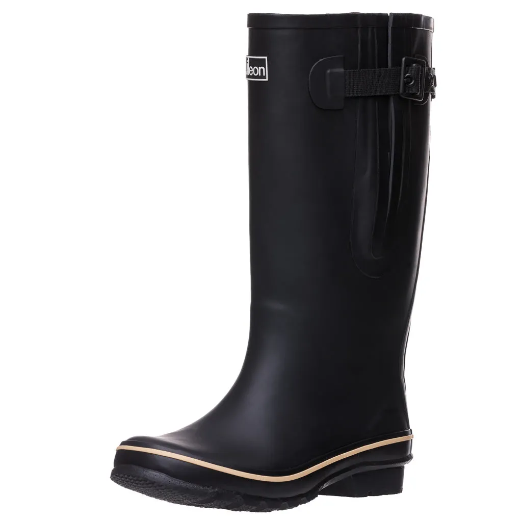 Extra Wide Calf Womens' Rain Boots - Black - 16-23 Inch Calf - Wide Foot & Ankle