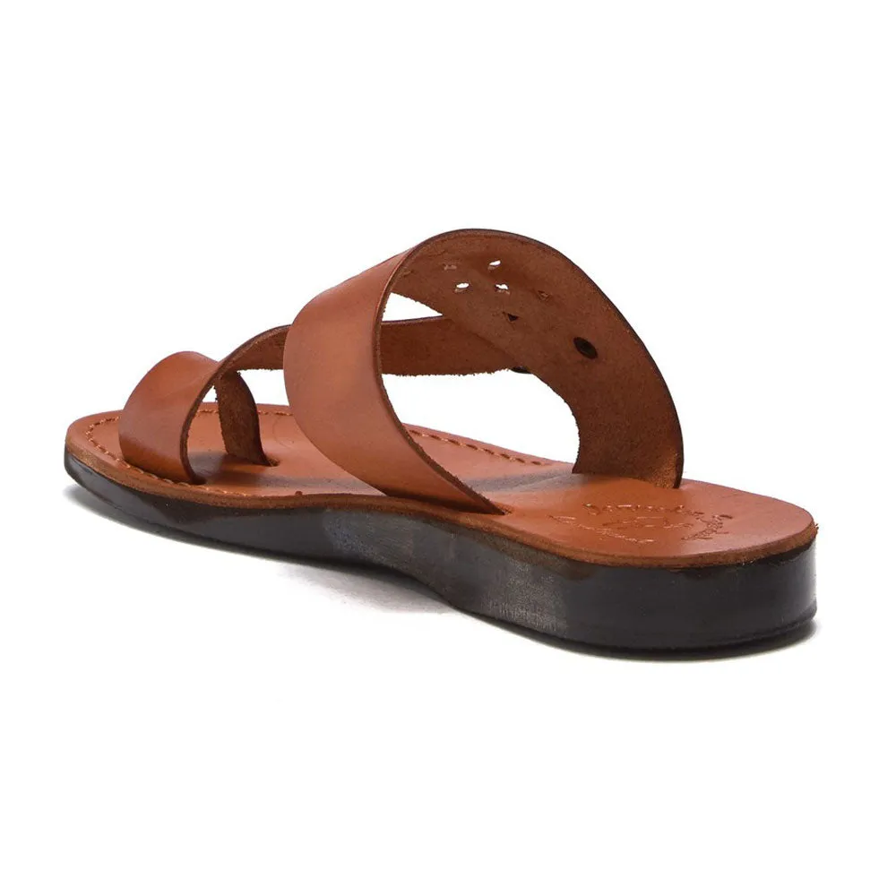 Ezra - Leather Cut Out Sandal | Honey