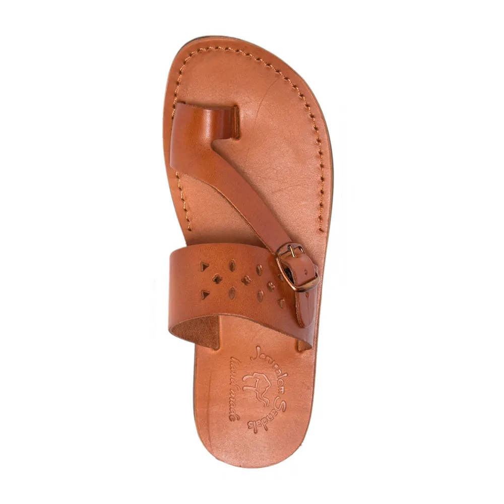 Ezra - Leather Cut Out Sandal | Honey