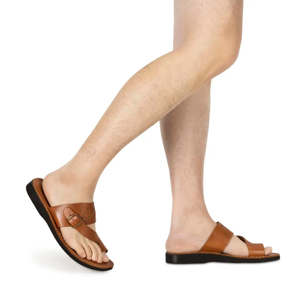 Ezra - Leather Cut Out Sandal | Honey