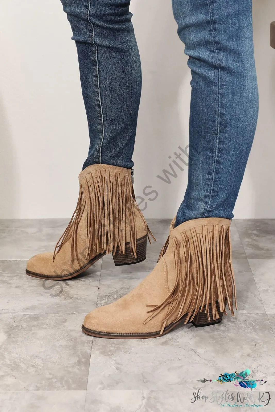 Fringe Cowboy Western Ankle Boots