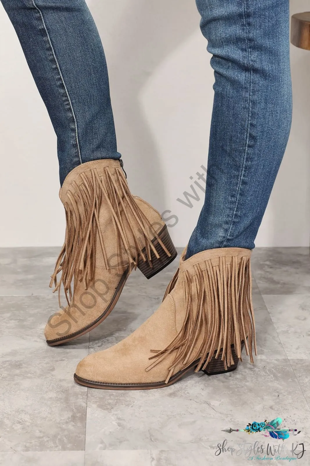 Fringe Cowboy Western Ankle Boots