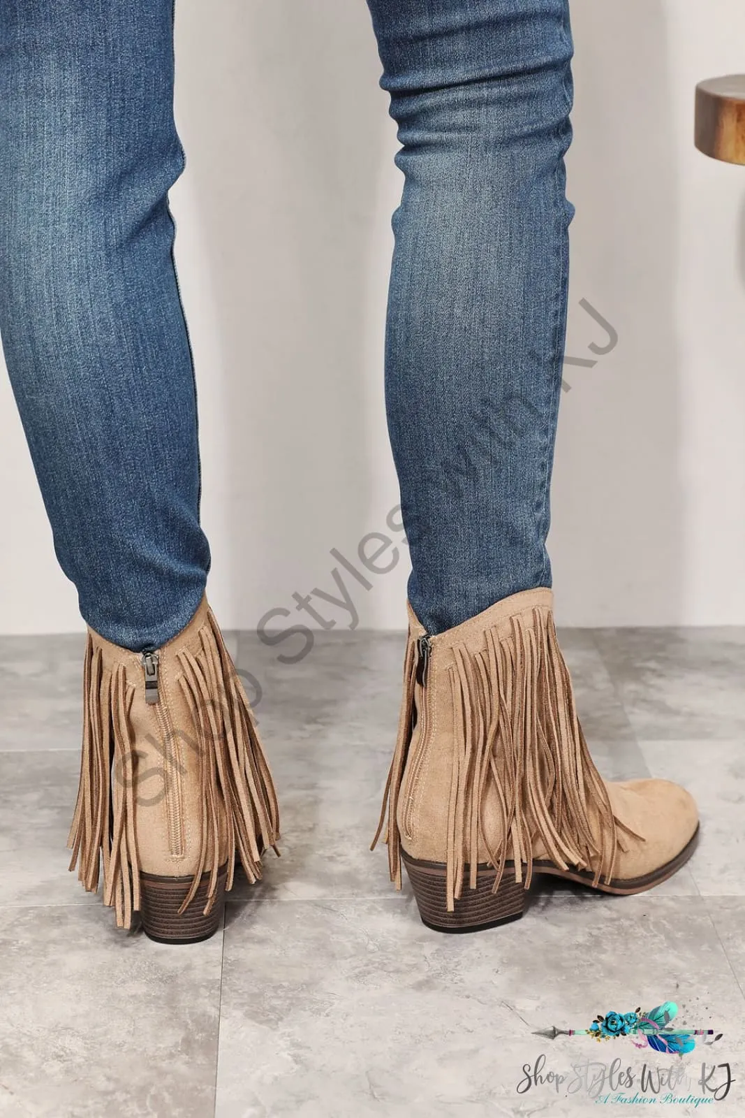 Fringe Cowboy Western Ankle Boots