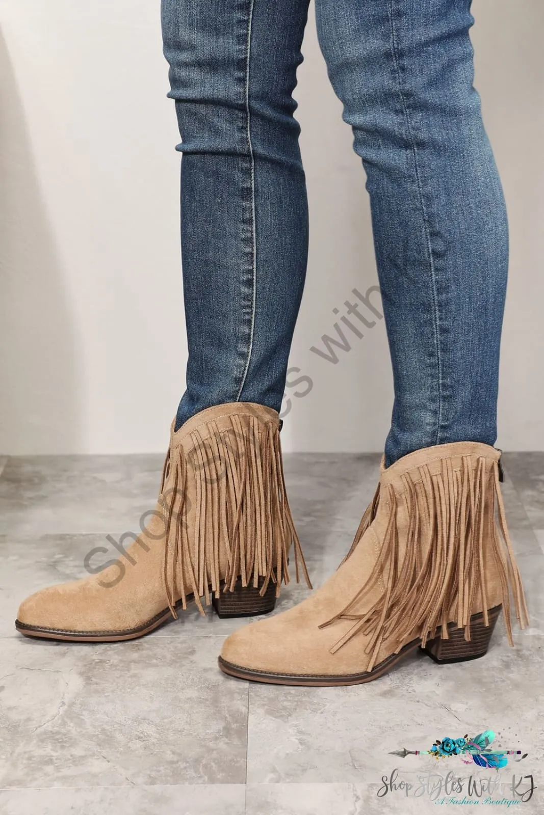 Fringe Cowboy Western Ankle Boots