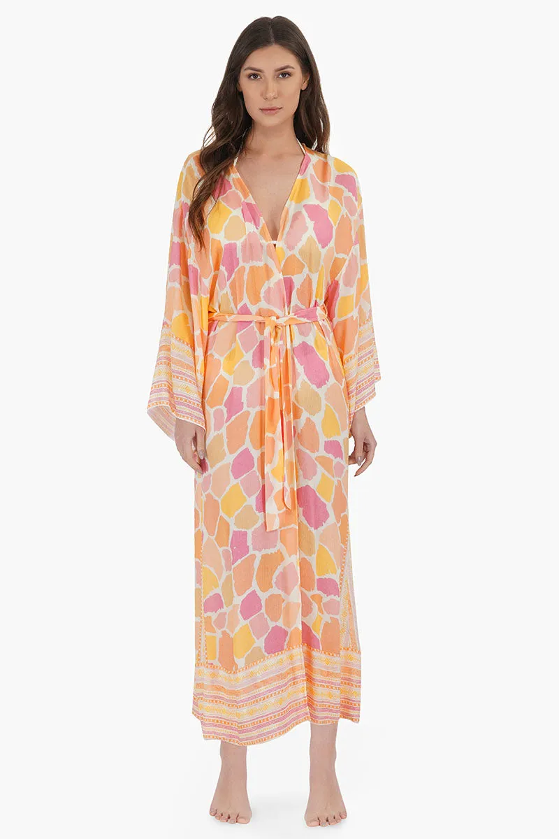 Giraffe Print Kimono Cover Up