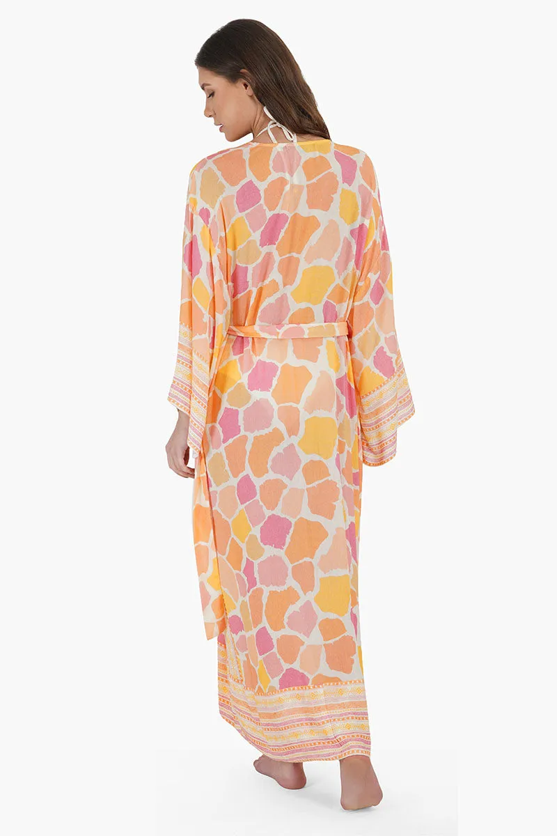 Giraffe Print Kimono Cover Up