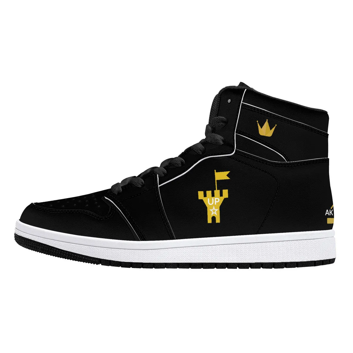 Gold Top Tier- Black | High Top Customized | Shoe Zero