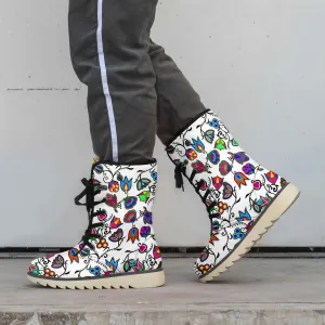 Indigenous Paisley White Polar Winter Boots