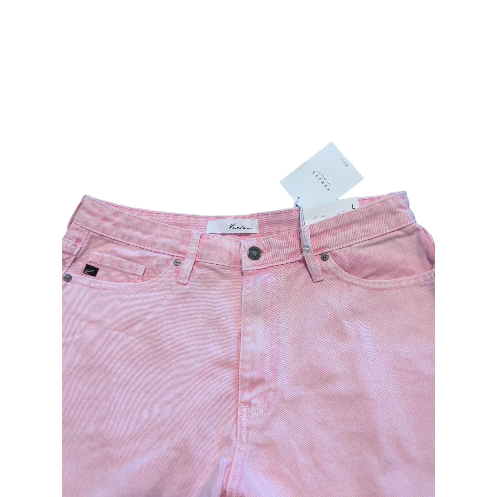 KANCAN Pink Distressed High Rise Frayed Jean Shorts Women's Size Large