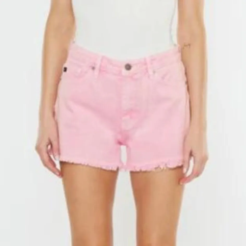 KANCAN Pink Distressed High Rise Frayed Jean Shorts Women's Size Large