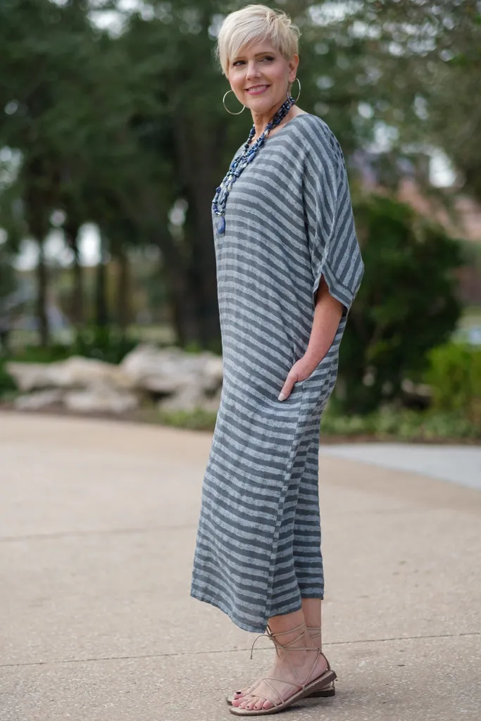 Kasia Cabana Stripe Linen Dress (DSS119)