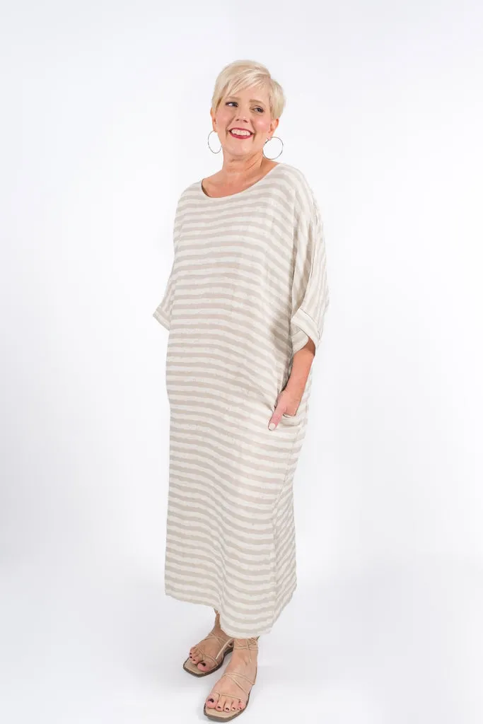 Kasia Cabana Stripe Linen Dress (DSS119)