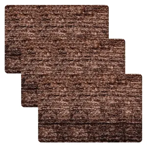 Kuber Industries Door Mat | Dust Trapper Mat | Door Entrance Mat | Anti-Skid Door Mat | Floor Mat for Home Entrance | Lexus Home Decor Mat | Entryway Door Mat | Pack of 3 | Brown