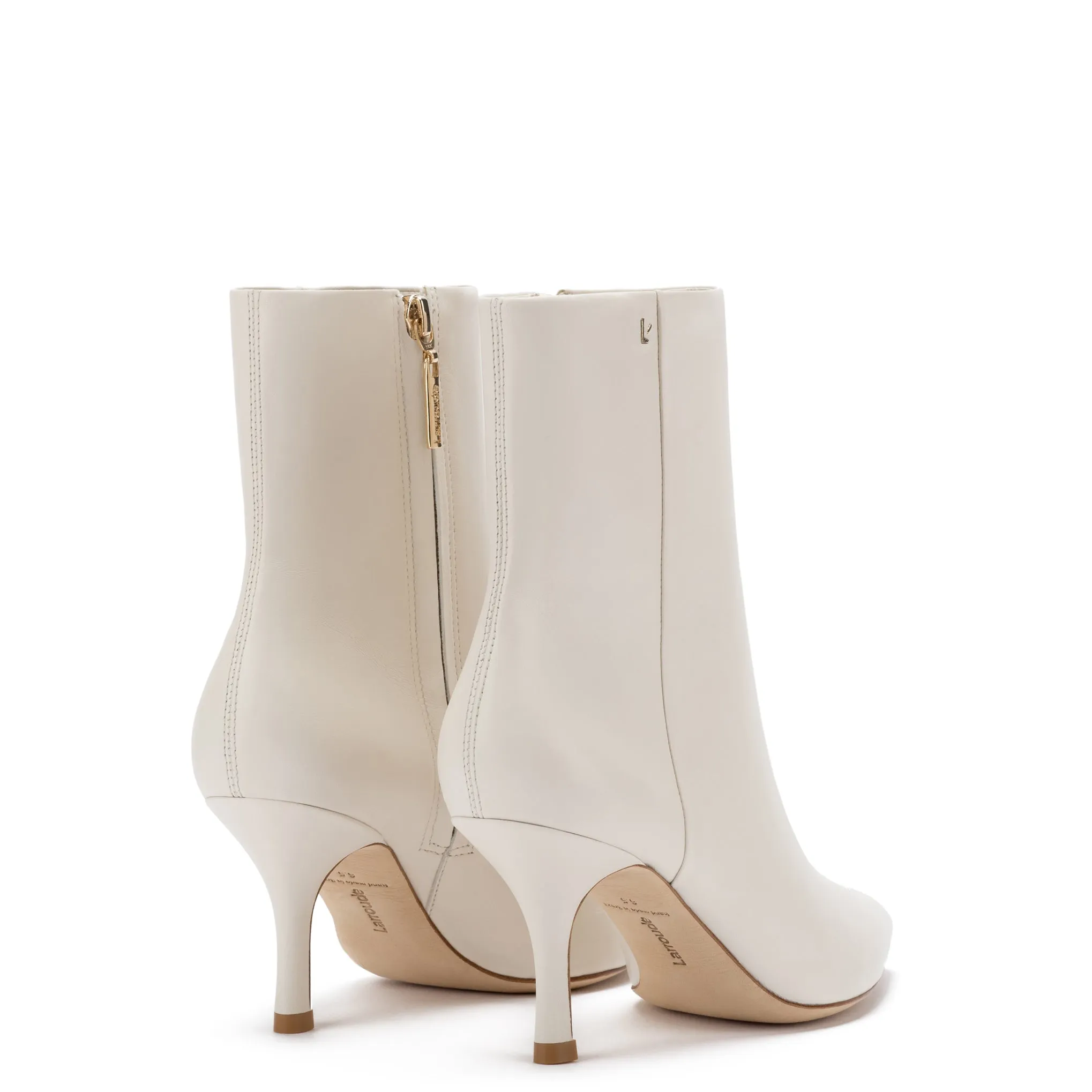 Larroude Mini Kate Boot In Ivory Leather