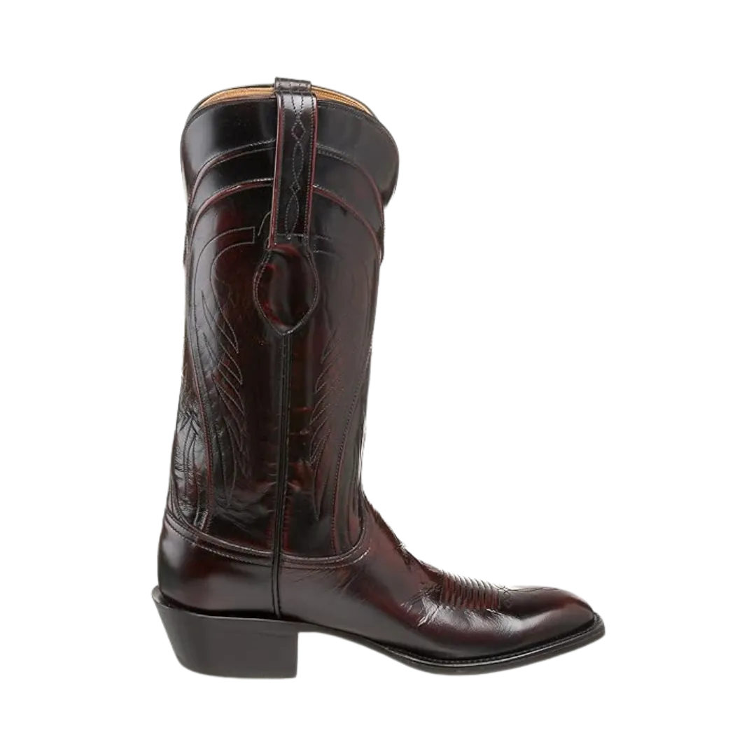 Lucchese Boots Men's Black Cherry Brush Narrow Square Toe Boots