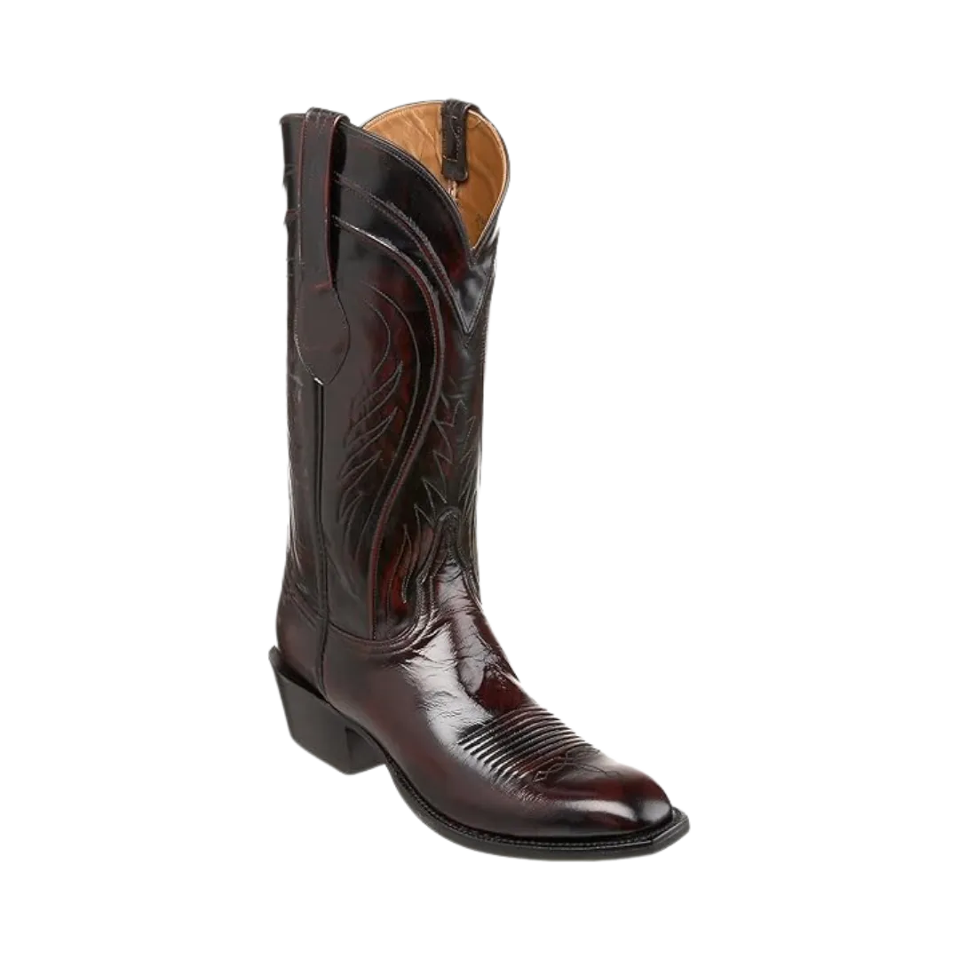 Lucchese Boots Men's Black Cherry Brush Narrow Square Toe Boots