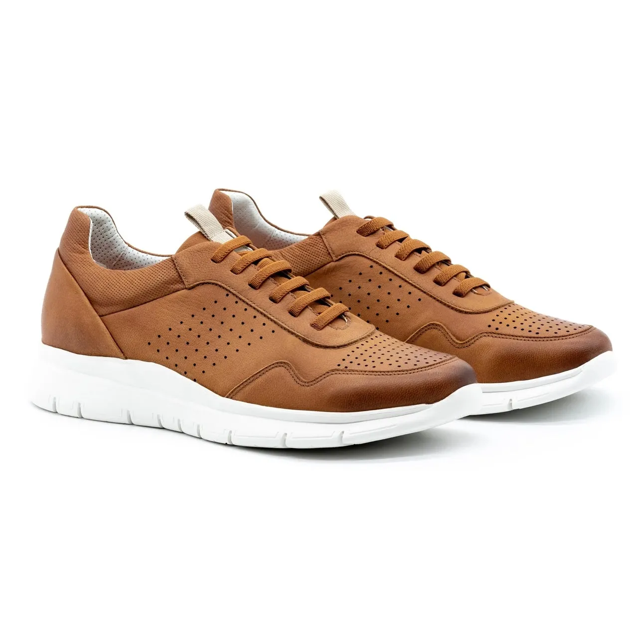 Luke Extra Light Glove Leather Sneakers in Tobacco by Martin Dingman