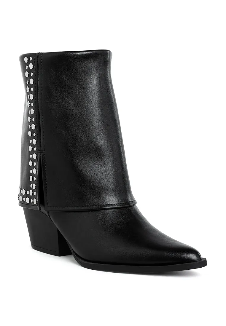 Mariachi Stud Embellished Foldover Boots