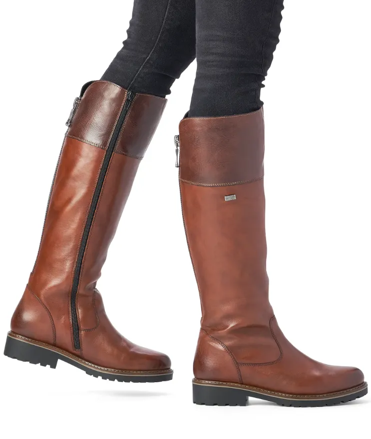 Melany Brown Leather Womens Knee High Boots