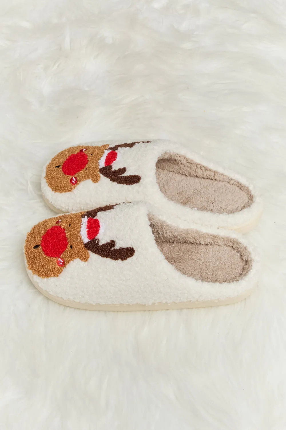 Melody Rudolph Print Plush Slide Slippers