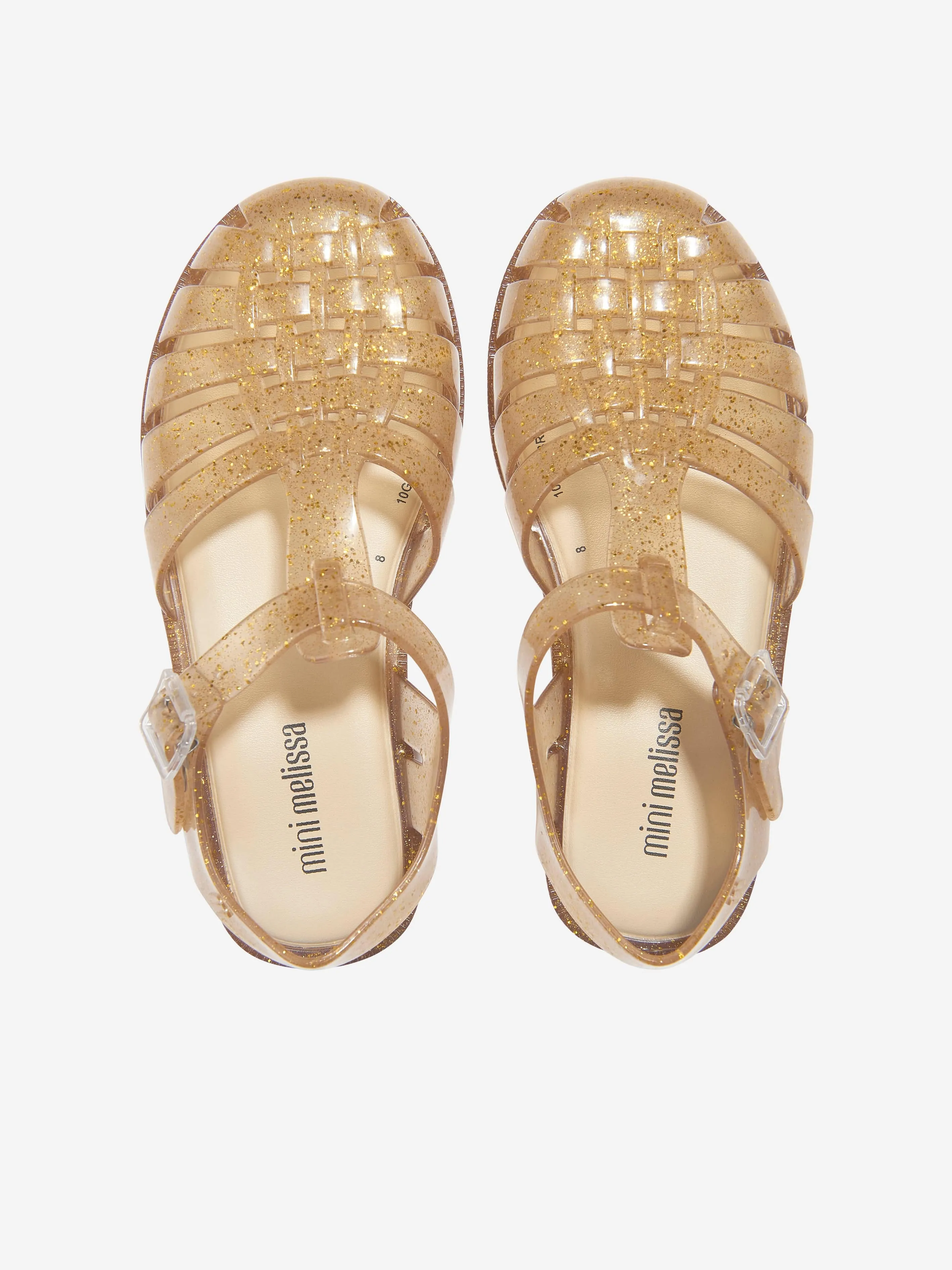 Mini Melissa Girls Possession Shiny Sandals in Gold