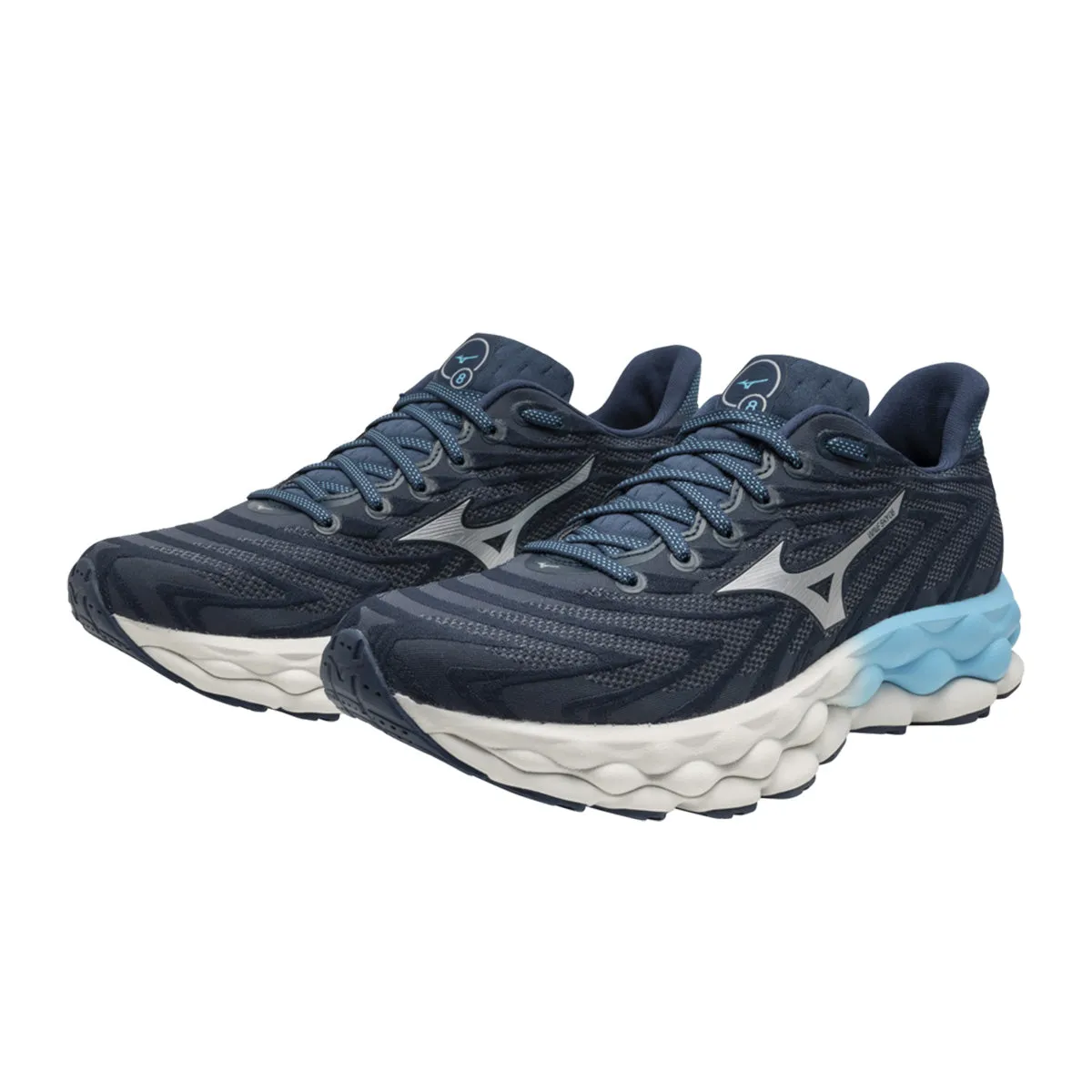 Mizuno Wave Sky 8 Mens | Blue Wing Teal/neo Silver/rive