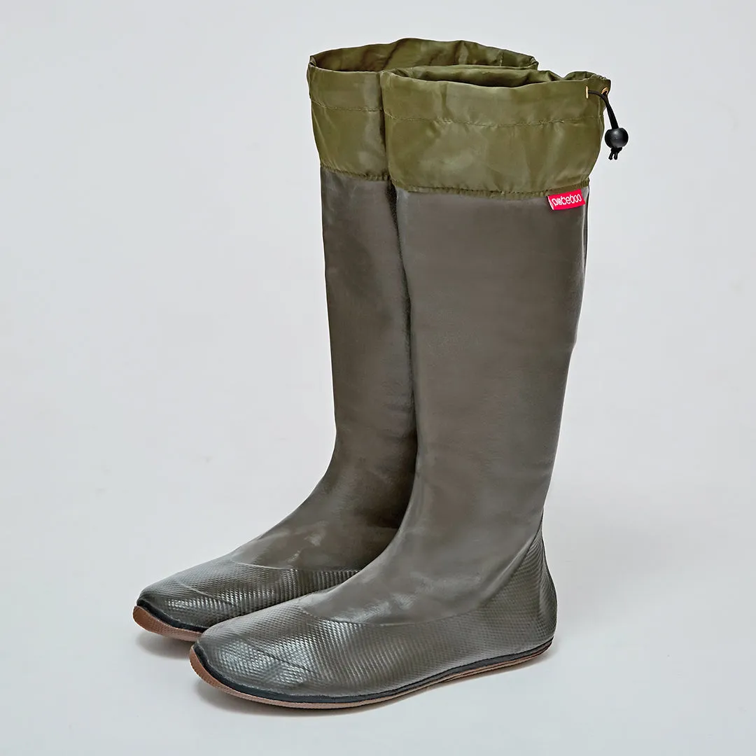 Packable Rubber Rain Boots - Charcoal