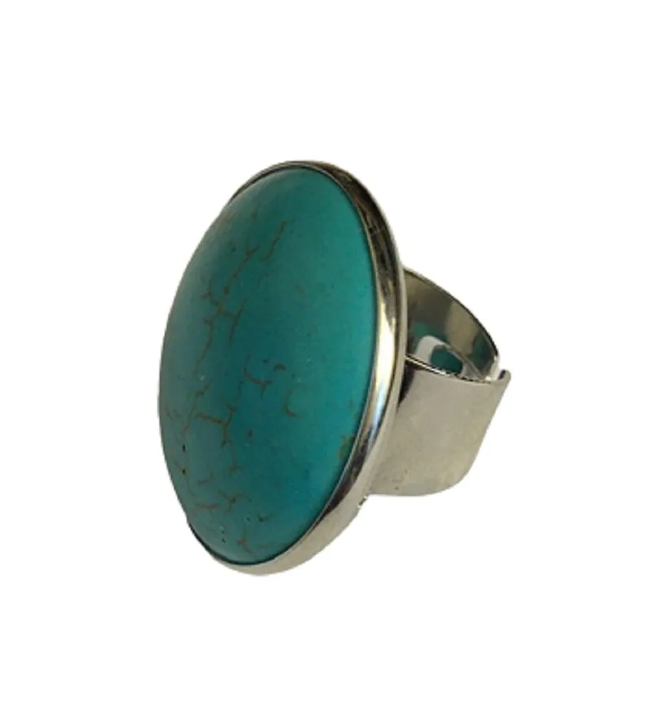 Round Turquoise Stone Ring