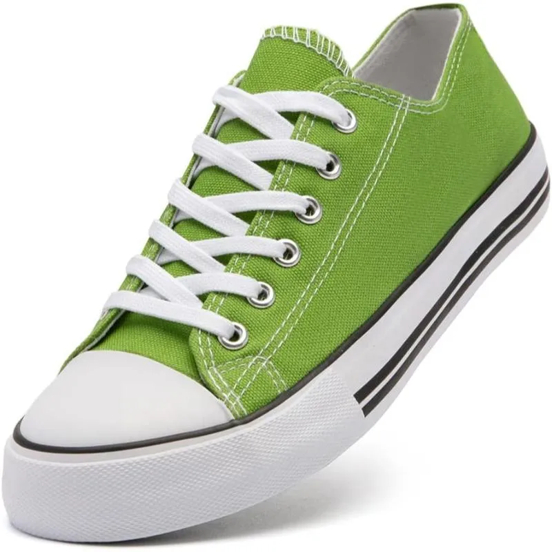 Solid Color Canvas Lace Up Sneakers