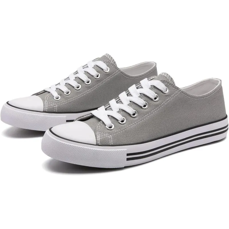 Solid Color Canvas Lace Up Sneakers