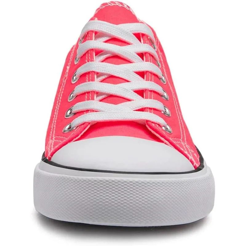 Solid Color Canvas Lace Up Sneakers